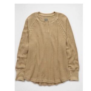 American Eagle Outfitters Tan Waffle Knit Sweatshirt